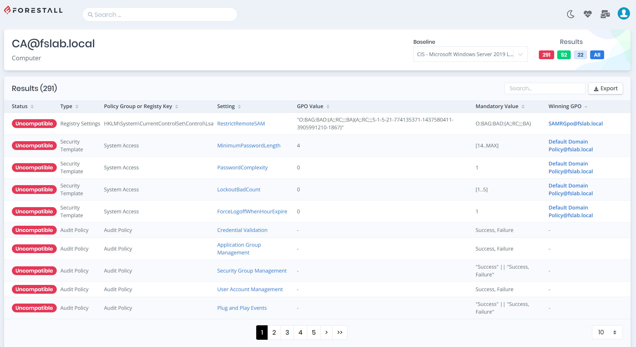 RSoP Settings Analysis